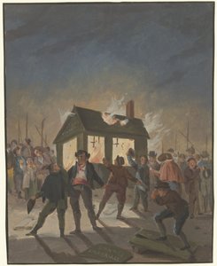 Bränningen av tullhusen i Amsterdam den 15 november 1813 av Anonymous