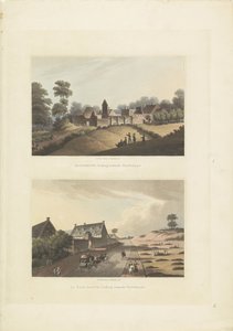 Hougoumont en La Haye-Sainte Hougomont, tittar mot Waterloo / La Haye Sainte, tittar mot Waterloo (titel på objektet) av Anonymous