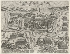 Infångande av Calais av ärkehertig Albrecht, 1596 av Anonymous