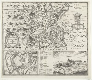 Karta över Furstendömet Orange, 1639 La Principaute d
