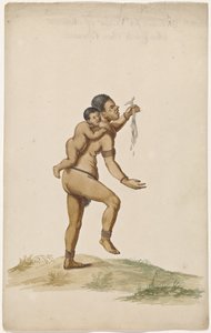 Khoikhoi kvinna med spädbarn av Anonymous