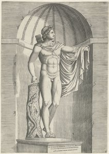 Klassisk bild Apollo Belvedere i nisch av Anonymous