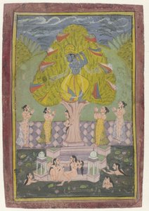 Krishna stjäl Gopis kläder av Anonymous