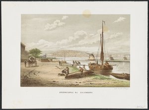 Kuilenburgs järnvägsbro nära Culemborg, 1868 Järnvägsbron vid Culemborg (titel på objekt) Main Railway Bridges i Nederländerna (serietitel) av Anonymous