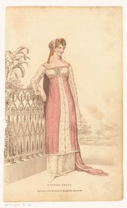 La Belle Assemblee, 1 mars 1813, nr 42 (ny serie): Aftonklänning av Anonymous