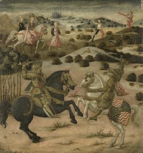 Legend of a Knight (ändpanel på en cassone) av Anonymous