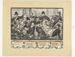 Måltid av officerare från Handboogdoelen i Amsterdam, 1586 av Anonymous