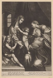 Maria med barnet och Elisabet, Katarina och Johannes Döparen av Anonymous
