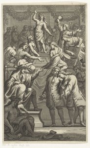 Mottagande av Cornelis de Bruyn som ny medlem i Bentvueghels av Anonymous