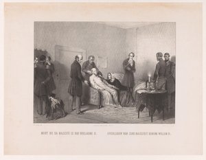Kung Vilhelm II:s död Mort de sa majesté le roi Guillaume II / Death of His Majesty King William II (titel på objektet) av Anonymous