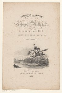 Hästen hoppar över floden Titelsida för: Lodewijk Rellstab, Skämt och allvar, 1838 av Anonymous