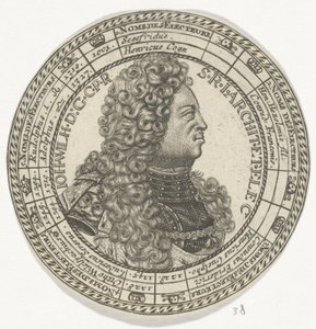 Medalj med porträttet av Johan Willem och namnen på kurfurstarna i Pfalz av Anonymous