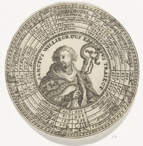 Medalj med porträttet av Saint Willibrord och namnen på biskoparna i Utrecht av Anonymous