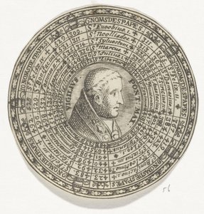 Medalj med porträttet av påven Vigilius och påvarnas namn av Anonymous