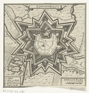 Karta över Coevorden, 1672 Coevoorden (titel på objekt) av Anonymous