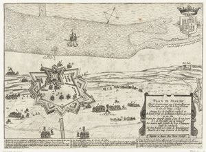 Karta över Fort Mardijk, 1645 Planera Mardic (titel på objekt) av Anonymous
