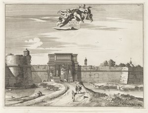 Porta Romana i Milano Porta Romana cum suis Muninentis (titel på objekt) Magesyn der Italiaense-byggnader (serietitel) av Anonymous