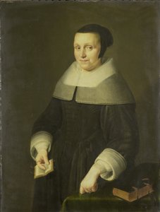 Porträtt av en kvinna, möjligen Elsje van Houweningen, Hustru till Willem van de Velden av Anonymous