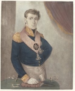 Prins Fredrik av Nederländerna som frimurarnas stormästare, 1817 av Anonymous