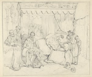 Prins Willem I, efter det misslyckade mordförsöket av Jean Jauregui 1582, sköts av Charlotte de Bourbon av Anonymous
