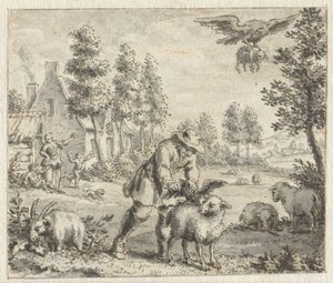 Korpen som vill imitera örnen Designa illustrationer för en upplaga av Jean de la Fontaines Fables (serietitel) av Anonymous