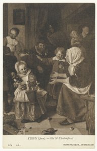 Reproduktion av målningen Sankt Nikolaus högtid av Jan Steen St Nicholas högtid (titel på objektet) Rijks-Museum, Amsterdam (serietitel) av Anonymous