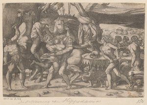 Rån av en kvinna av man och satyr Battle between the Lapiths and Centaurs (serietitel) av Anonymous