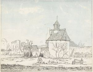 Hougoumont ruiner Sju plattor av Waterloo och omgivningar (serietitel) av Anonymous
