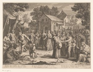 Sancho Panza handlar på en marknad av Anonymous