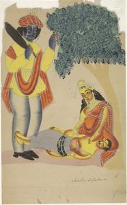 Savitri och dödsguden Yama av Anonymous