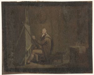 Målare i sin ateljé av Anonymous