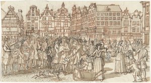 Borgenär och fattigman, 1720 The Great Scene of Folly (serietitel) av Anonymous