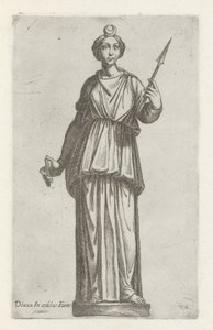 Skulptur av Diana Diana i Farnesian House (titel på objekt) Antika skulpturer i Rom (serietitel) Ikoner av de antika statyerna av staden Rom som ses på offentliga platser (serietitel) av Anonymous