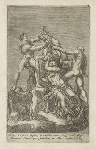 Skulptur av Dirce som är bunden Farnese Stier Dirces, till Zeto och Amphion för sin mors hämnd (...) (titel på objekt) Antika skulpturer i Rom (serietitel) Ikoner av de gamla statyerna av staden Rom som ses på offentliga platser av Anonymous