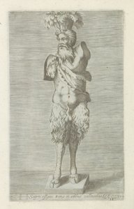 Skulptur av en sater Porträtt av satyrerna i Rom i Valens palats (titel på objektet) Antika skulpturer i Rom (serietitel) Ikoner av de antika statyerna av staden Rom som ses på offentliga platser (serietitel) av Anonymous