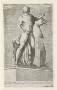 Sculptuur van een van de Dioscuren op het Quirinaal te Rom Bucephalus & Alexander stora verk (...) (titel på objekt) Antika skulpturer i Rom (serietitel) Ikoner av de antika statyerna av staden Rom som ses på offentliga platser (serietitel) av Anonymous