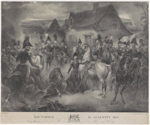 Slaget vid Boutersem, 1831 Bautersem 12 augusti 1831 (titel på objekt) av Anonymous