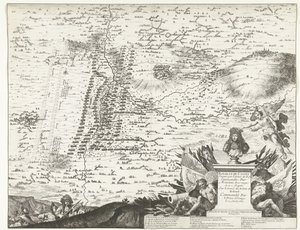 Slag bij Kassel, 1677 Slaget vid Cassel vunnet av kungens armé under befäl av Hans Majestäts ende bror På Army of the Estates of Holland, under befäl av Prinsen av Orange den 11 april 1677 (titel på objekt) av Anonymous