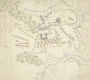 Stridsorder vid slaget vid Fontenoy, 1745 av Anonymous