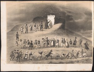 Tecknad i Leiden studentalmanacka, 1854 The Core of the Nation (titel på objekt) av Anonymous