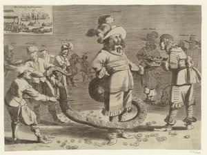 Tecknad film om Cromwell som den avskyvärda Tailman, 1652 av Anonymous