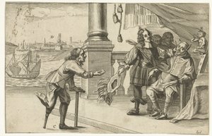 Tecknad film om den misslyckade attacken mot Oostende, 1658 Dialogue of Ostenden (titel på objekt) av Anonymous