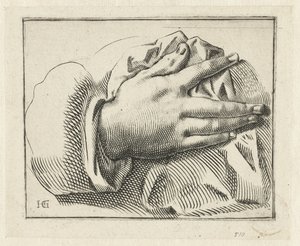 Studie av en hand av Anonymous
