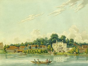 Themsen vid Twickenham, visar Alexander Popes hus av Anonymous