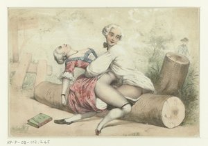 Tre par som har sex Uppvaktande par i landskap Three Couples Making Love (serietitel)