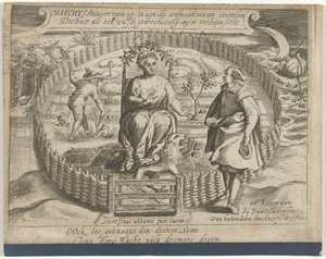Broschyrens titelsida: Maechts svarar mot, på och aen, en kurtisans tal / Die haer als een falsk monstrositet, tunga-erg till leijen socht, 1617 av Anonymous