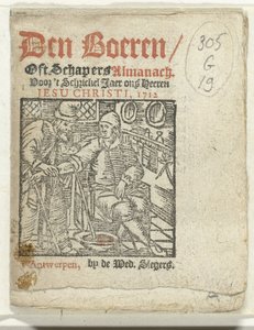 Titelsida för: Den Boeren / Oft Schapers Almanach Voor 