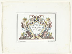 Titelprent för de serie kostuumprenten i faksimil Habitus Variarum Gentium Habitus Variarum Gentium / Habitz des divers Nations Abr De Bruyn inv. 1581 (titel på objekt) av Anonymous