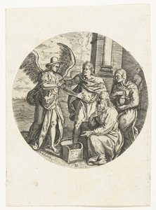 Tobias och hans far ger pengar till ängeln Story of Tobias (serietitel) av Anonymous