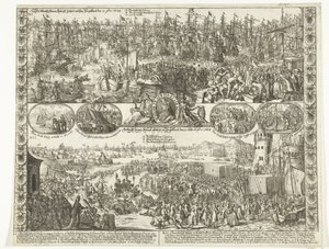 Willem III:s dotter till England, 1688 The demolition of His kings: Highness in England on November 11, 1688 / Arrival of His kings: Highness in England on November 15 and 16, 1688 (titel på objekt) av Anonymous